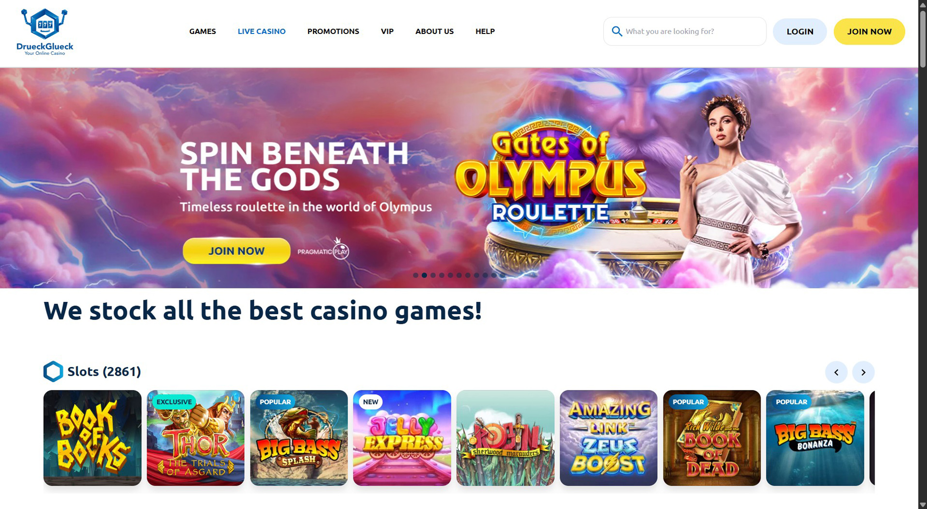 8. DrückGlück- Beliebter Skrill Casino Bonus