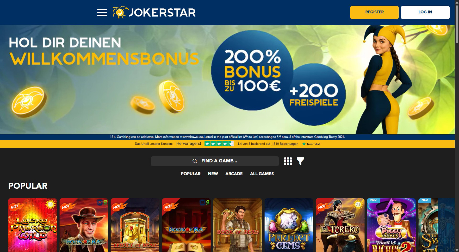 2. Jokerstar – Schneller Zugang zum Skrill Casino