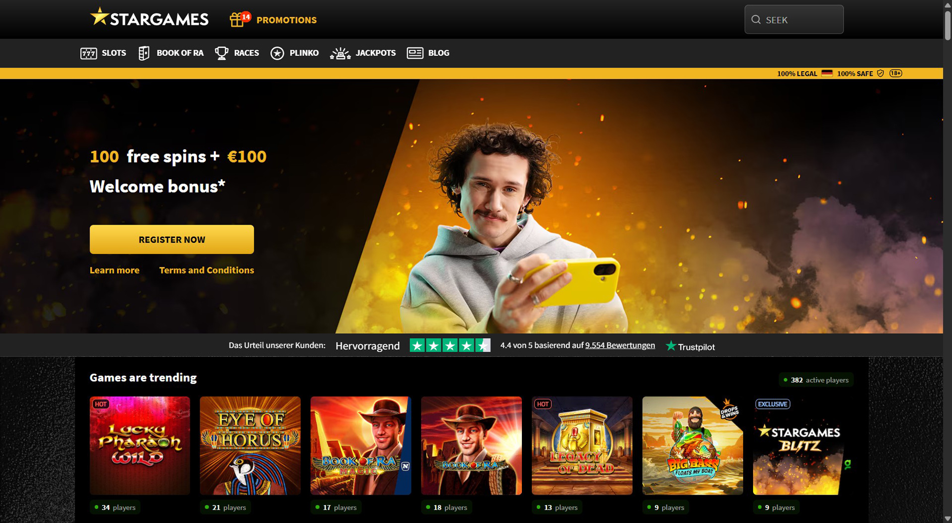 10. StarGames – Zuverlässige Skrill Casino-Auswahl