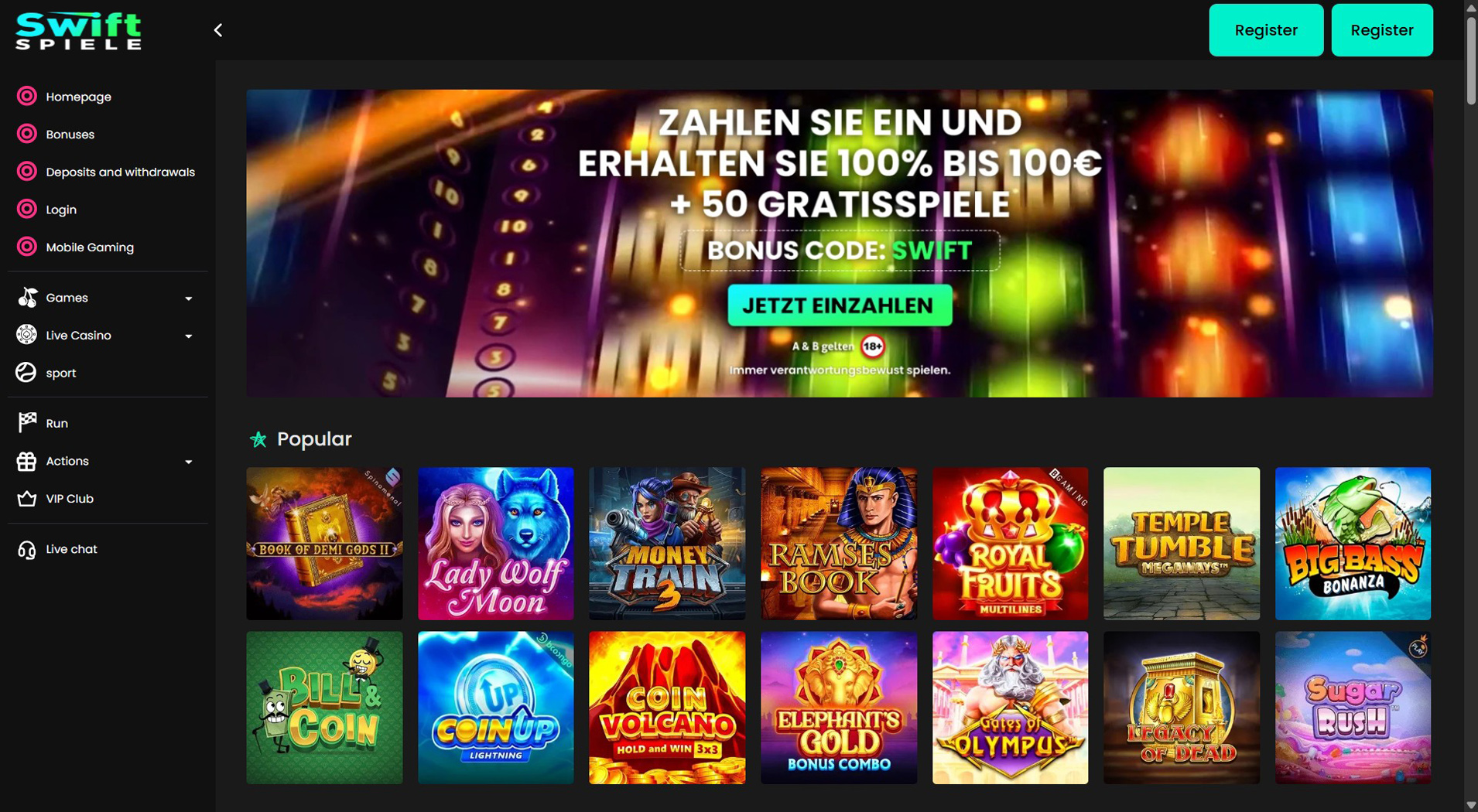 5. Swiftspiele- Mobile Skrill Casino Choice